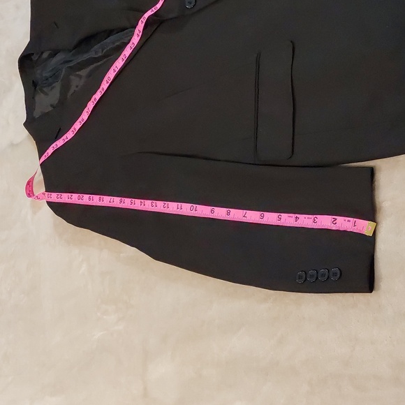 ANGELO ROSSI Hand Tailored Miro Tech Mens Black Blazer Suit Jeacket Size 46 S - Picture 7 of 13